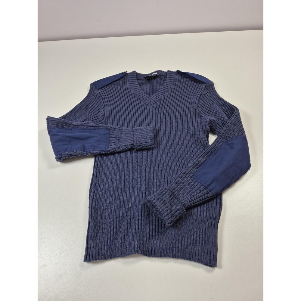 Vintage Citadel Sweater Mens Medium 46 Wool Commando V Neck Patches England 80s